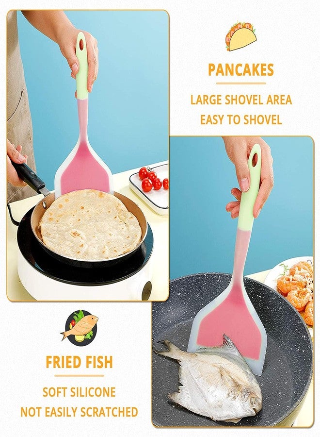 باسكيتي ملعقة سيليكون متوسطة الحجم من باسكتي، ملعقة سيليكون لقلي الفطائر، غير لاصقة (لون عشوائي) - Image 4